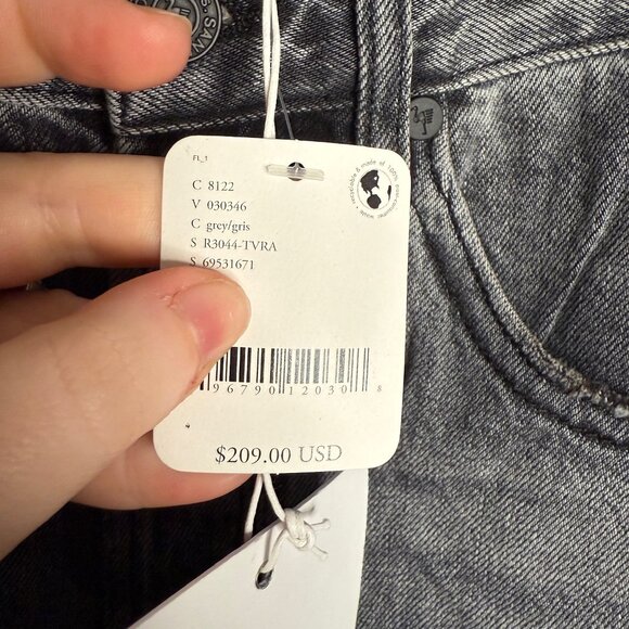 Free People NWT $209 Women's Gray Straight Leg Denim Jeans - Size 26 - Picture 4 of 4